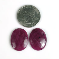 37.38cts प्राकृतिक अनुपचारित लाल रूबी रत्न गुलाब कट अंडाकार आकार 22*17mm*5(h) जुलाई जन्मपत्थर