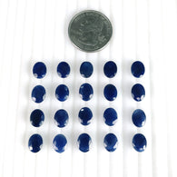 49.00cts प्राकृतिक अनुपचारित नीला नीलम रत्न सितंबर जन्म का रत्न अंडाकार आकार गुलाब कट 9*7mm 20pcs
