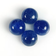 5.50cts प्राकृतिक अनुपचारित नीला नीलम रत्न गोल आकार काबोचोन सितंबर जन्म का पत्थर 6 मिमी 4 पीस