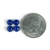 5.50cts प्राकृतिक अनुपचारित नीला नीलम रत्न गोल आकार काबोचोन सितंबर जन्म का पत्थर 6 मिमी 4 पीस