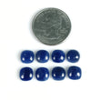 19.00cts प्राकृतिक अनुपचारित नीला नीलम रत्न कुशन आकार काबोचोन सितंबर जन्म का पत्थर 8 मिमी 8 पीस