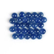 17.50cts प्राकृतिक अनुपचारित नीला नीलम रत्न गोल आकार काबोचोन सितंबर जन्म का रत्न 5 मिमी 27 पीस