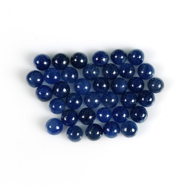 30.00cts Natural Untreated BLUE SAPPHIRE Gemstone Round Shape Cabochon September Birthstone 5mm 36pcs