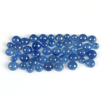 27.00cts Natural Untreated BLUE SAPPHIRE Gemstone Round Shape Cabochon September Birthstone 3.5mm - 5mm 46pcs