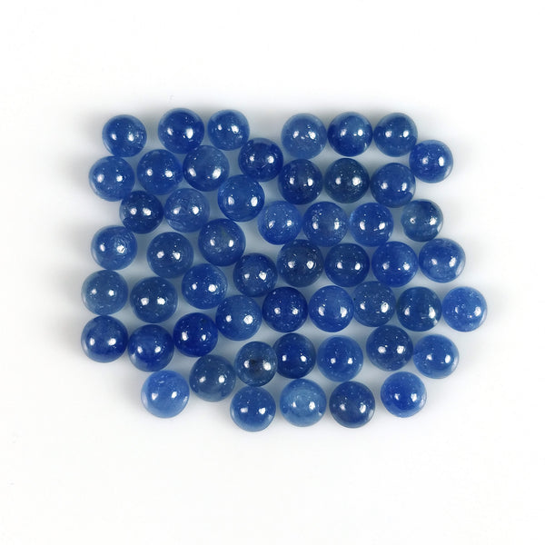 22.00cts Natural Untreated BLUE SAPPHIRE Gemstone Round Shape Cabochon September Birthstone 4mm 52pcs