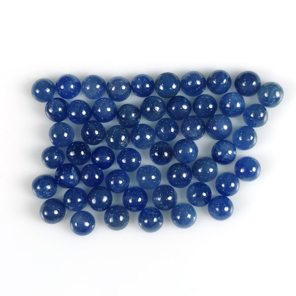 23.00cts Natural Untreated BLUE SAPPHIRE Gemstone Round Shape Cabochon September Birthstone 4mm 54pcs