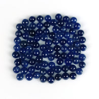 35.50cts प्राकृतिक अनुपचारित नीला नीलम रत्न गोल आकार काबोचोन सितंबर जन्म का रत्न 4 मिमी 89 पीस