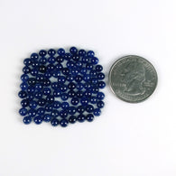 35.50cts प्राकृतिक अनुपचारित नीला नीलम रत्न गोल आकार काबोचोन सितंबर जन्म का रत्न 4 मिमी 89 पीस