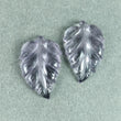 13.00cts Natural Untreated PURPLE AMETHYST Gemstone Both Side Hand Carved LEAVES 21*14mm Pair
