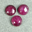 Pinkish Red RUBY Gemstone Cut July Birthstone : 7.00cts Natural Ruby Round Shape Rose Cut 8mm 3pcs