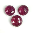 Pinkish Red RUBY Gemstone Cut July Birthstone : 7.50cts Natural Ruby Round Shape Rose Cut 8mm - 9mm 3pcs