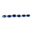 BLUE SAPPHIRE Gemstone Checker Cut : 13.50cts Natural Untreated Sapphire Side To Side Drilled Briolette Pear Shape 10*7mm 6pcs (With Video)