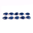 BLUE SAPPHIRE Gemstone Checker Cut : 57.30cts Natural Untreated Sapphire Side To Side Drilled Briolette Pear Shape 14*9mm 10pcs (With Video)