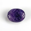 24.50cts Natural Untreated PURPLE AMETHYST Gemstone Oval Shape Both Side Hand Carved 21*16mm February Birthstone