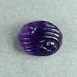 24.50cts Natural Untreated PURPLE AMETHYST Gemstone Oval Shape Both Side Hand Carved 21*16mm February Birthstone