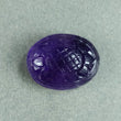 PURPLE AMETHYST Gemstone Carving : 45.00cts Natural Untreated Amethyst Hand Carved Both Side Oval Shape 26*21mm (With Video)