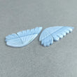 Blue OPAL Gemstone Carving October Birthstone : 38.50cts Natural Blue Opal Gemstone Hand Carved BUTTERFLY 43*21mm Pair