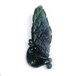 Exclusive GREEN TOURMALINE Gemstone Carving : 93.00cts Natural Untreated Tourmaline Hand Carved PEACOCK 75*28mm*7(h)