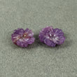 Raspberry SAPPHIRE Gemstone Carving September Birthstone : 10.00cts Natural Untreated Purple Sheen Sapphire Hand Carved FLOWER 12mm - 14mm 2pcs