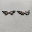 Golden Brown Chocolate Blue SAPPHIRE Gemstone Carving September Birthstone : Natural Untreated Sapphire Hand Carved BUTTERFLY Pair