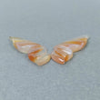 Botswana Striped AGATE Gemstone Carving June Birthstone : 10.85cts Natural Untreated Bi-Color Agate Hand Carved BUTTERFLY 28*11mm Pair