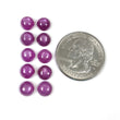 Raspberry SAPPHIRE Gemstone Cabochon September Birthstone : 18.70cts Natural Untreated Sheen Pink Sapphire Round Shape Cabochon 7mm 10pcs