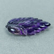 PURPLE AMETHYST Gemstone Carving February Birthstone : 26.38cts Natural Untreated Amethyst Hand Carved Indian LEAVES 35.5*23mm