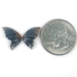 MULTI SAPPHIRE Gemstone Carving: Natural Untreated Bi-Color Sapphire Hand Carved BUTTERFLY Pair (With Video)