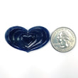 BLUE SAPPHIRE Gemstone Carving : 47.10cts Natural Untreated Unheated Sapphire Hand Carved Heart Shape 43*25mm (With Video)