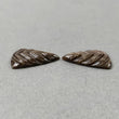GOLDEN BROWN Chocolate SAPPHIRE Gemstone Carving : 24.80cts Natural Untreated Sapphire Hand Carved Triangle 23*18mm Pair (with Video)