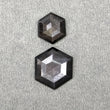 Silver Gray Sheen Sapphire Gemstone Step Cut : Natural Untreated Unheated Sapphire Hexagon Shape 2pcs/3pcs Set (With Video)