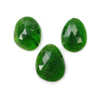 CHROME DIOPSIDE Gemstone Rose Cut : 9.85cts Natural Green Chrome Diopside Uneven Shape 11.5*9mm - 13*10mm 3pcs (With Video)
