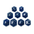 BLUE SAPPHIRE Gemstone Step Cut : 28.20cts Natural Untreated Unheated Sapphire Hexagon Shape 8*6mm - 12*9mm 9pcs (With Video)