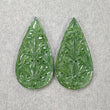 ANTIGORITE SERPENTINE Gemstone Carving : 37.55cts Natural Untreated Green Serpentine Hand Carved Pear Shape 39*20.5mm Pair (With Video)