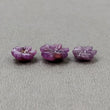 PURPLE SAPPHIRE Gemstone Carving : 13.00cts Natural Untreated Multi Sapphire Hand Carved Flower 10mm - 12mm 3pcs (With Video)