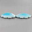 Botswana Striped AGATE Gemstone Carving : 33.55cts Natural  Blue & White Agate Hand Carved CLOUD 30*19mm Pair (With Video)