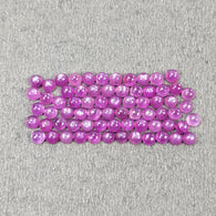 RUBY Sheen Gemstone Cabochon : 14.15cts Natural Untreated Unheated Purple Pink Ruby Round Shape Cabochon 3mm 59pcs (With Video)