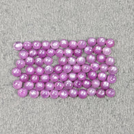 RUBY Sheen Gemstone Cabochon : 14.80cts Natural Untreated Unheated Purple Pink Ruby Round Shape Cabochon 3mm 72pcs (With Video)
