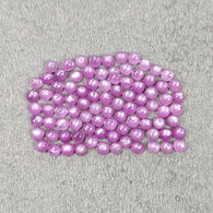 गुलाबी शीन नीलम रत्न कैबोकॉन: 19.15cts प्राकृतिक अनुपचारित गुलाबी नीलम गोल आकार कैबोकॉन 3 मिमी 91pcs (वीडियो के साथ)