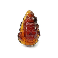 Cinnamon HESSONITE Garnet Gemstone Carving : 30.90cts Natural Untreated Hessonite Hand Carved LORD SHIVA 28*18mm (With Video)