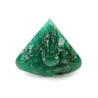 EMERALD Gemstone Carving : 26.00cts Natural Untreated Unheated Green Emerald Hand Carved LORD GANESHA 28*23mm (With Video)