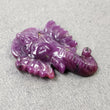 Red RUBY Gemstone Carving : 58.00cts Natural Untreated Ruby Hand Carved LORD GANESHA 38*30mm (With Video)