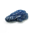 नीला रजत नीलम रत्न नक्काशी: 96.00cts प्राकृतिक अनुपचारित द्वि-रंग नीला नीलम हाथ नक्काशीदार शेर का चेहरा 44*28 मिमी (वीडियो के साथ)