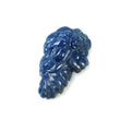 नीला रजत नीलम रत्न नक्काशी: 96.00cts प्राकृतिक अनुपचारित द्वि-रंग नीला नीलम हाथ नक्काशीदार शेर का चेहरा 44*28 मिमी (वीडियो के साथ)