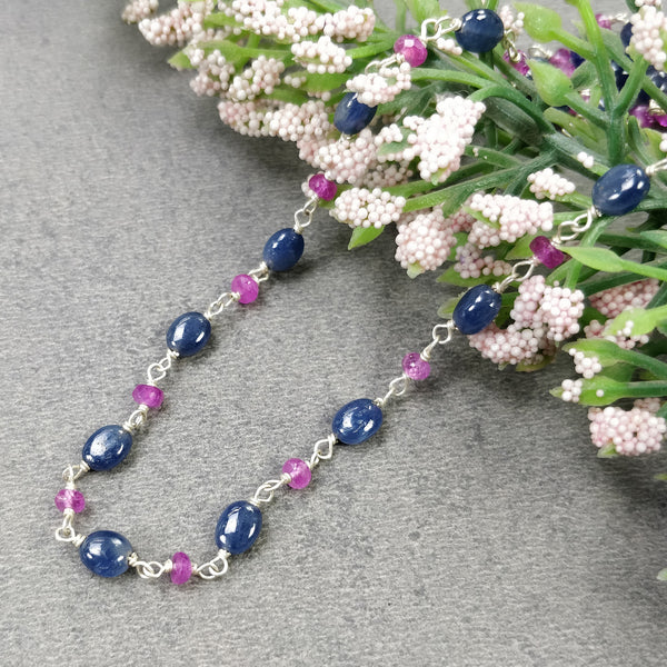 Blue Sapphire Ruby Necklace