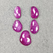 Pinkish Red RUBY Gemstone Rose Cut : 26.00cts Natural Glass Filled Ruby Uneven Shape 13*7mm - 16*12.5mm 5pcs (With Video)