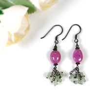 Natural RUBY Gemstone Beads Earring 925 Sterling Silver Ruby 2.10