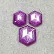 Raspberry Purple Pink SAPPHIRE Gemstone Normal Cut : 38.55cts Natural Untreated Sheen Sapphire Hexagon 17*13.5mm - 21*17mm 3pcs (With Video)