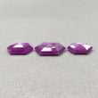 Raspberry Purple Pink SAPPHIRE Gemstone Normal Cut : 38.55cts Natural Untreated Sheen Sapphire Hexagon 17*13.5mm - 21*17mm 3pcs (With Video)