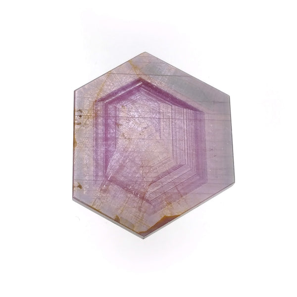 Rosemary Sheen PINK SAPPHIRE Gemstone Flat Slices : 51.00cts Natural Untreated Sapphire Hexagon Shape 36*29mm (With Video)